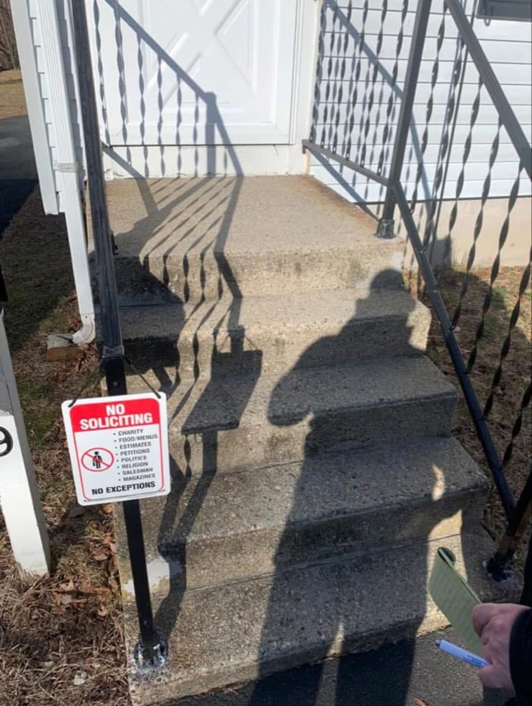 Before: worn concrete front steps